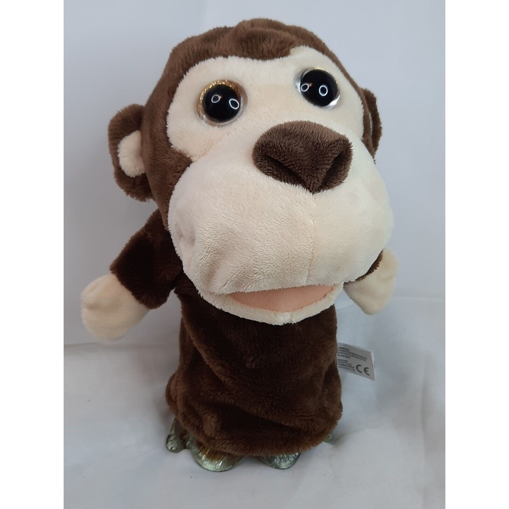 KellyToy Monkey Puppet Large Sparkle Eyes Plush 11" Stuffed Animal